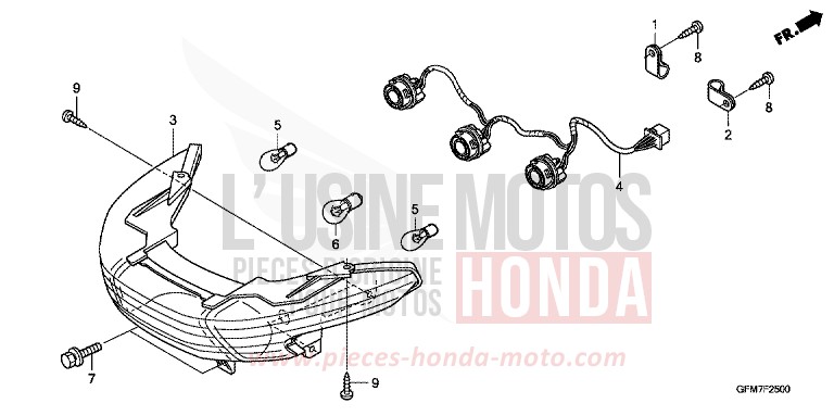 REAR COMBINATION LIGHT for NHX 110 BLACK (NH1) from 2008